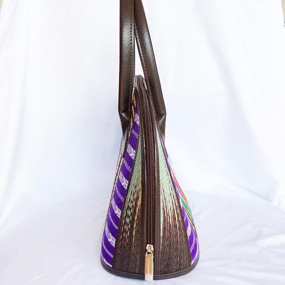 NWOT Women's Multicolor Ethnic Handwoven Handmade Dome Satchel Handbag - Picture 4 of 7